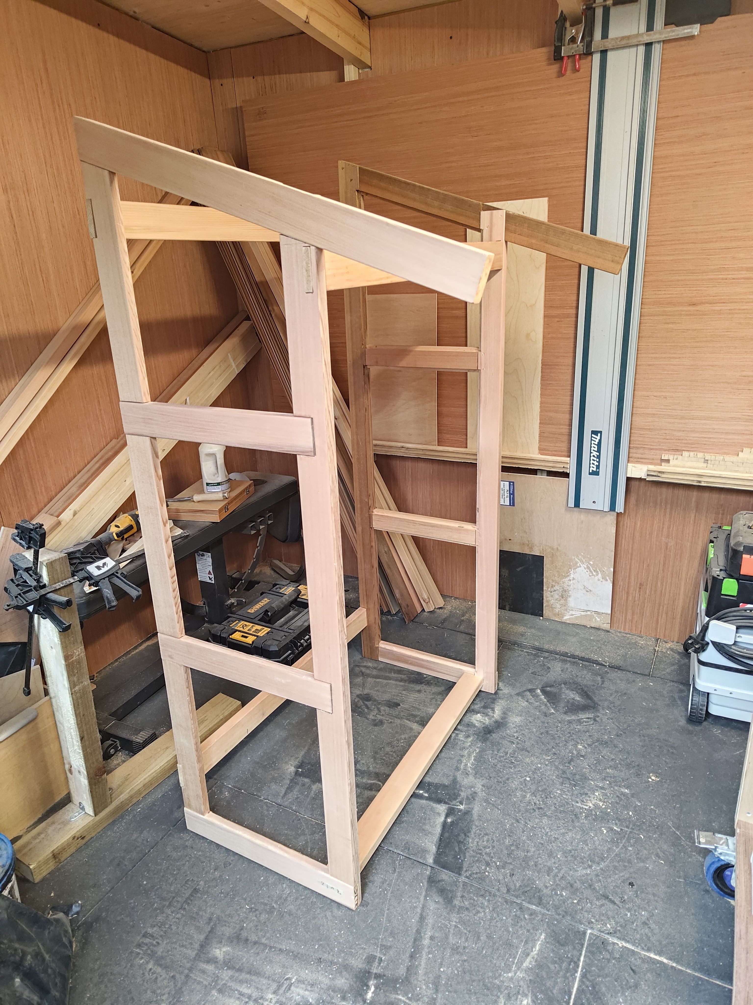 The main frame going together