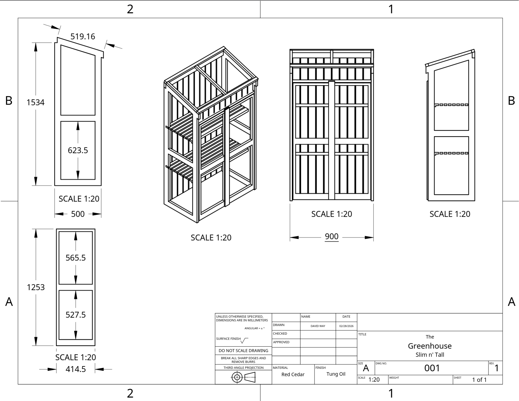 CAD drawings of the greenhouse