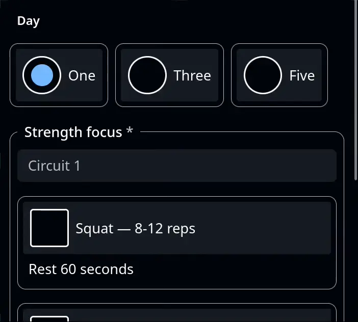 Animation showing radio buttons